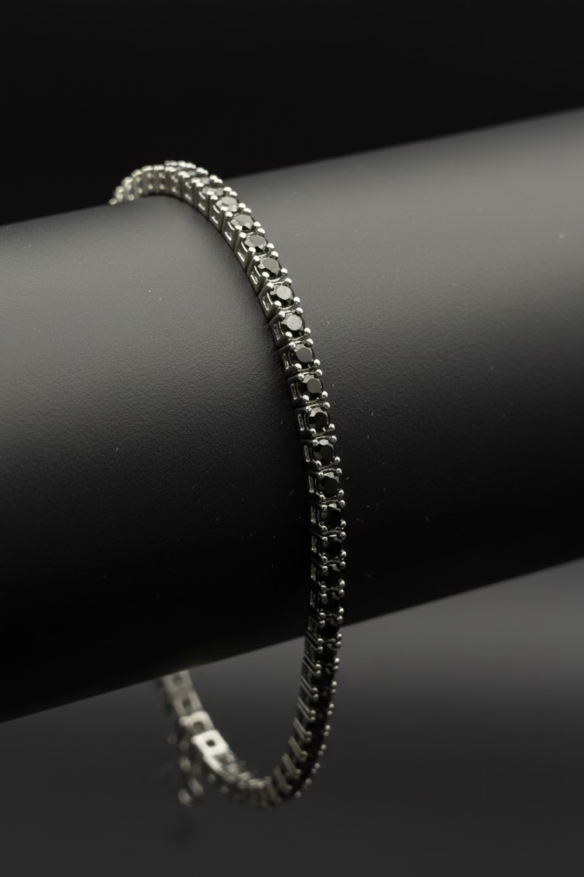 Brǎțarǎ tennis 2 mm neagrǎ