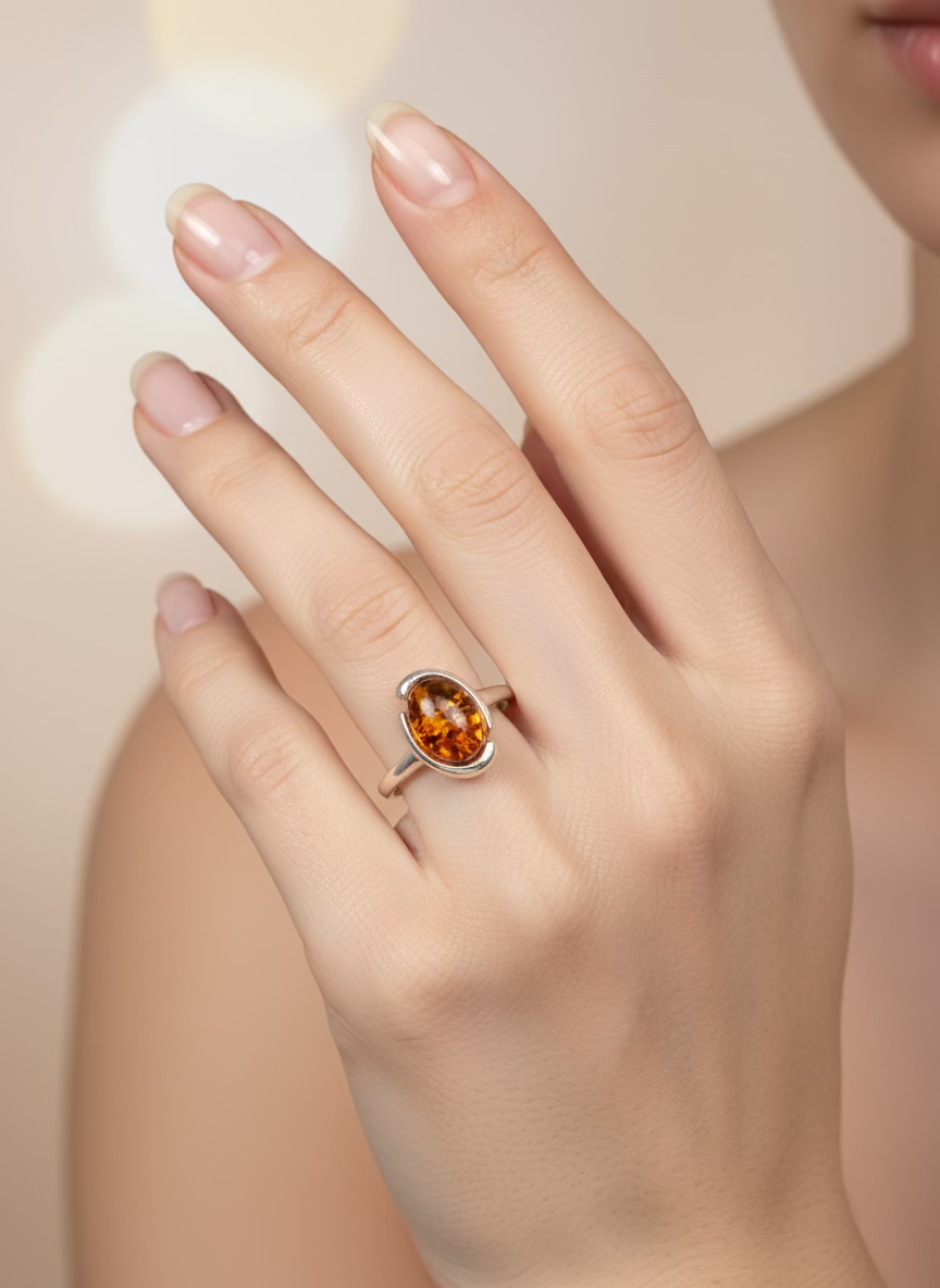 Inel cu piatrǎ din Chihlimbar