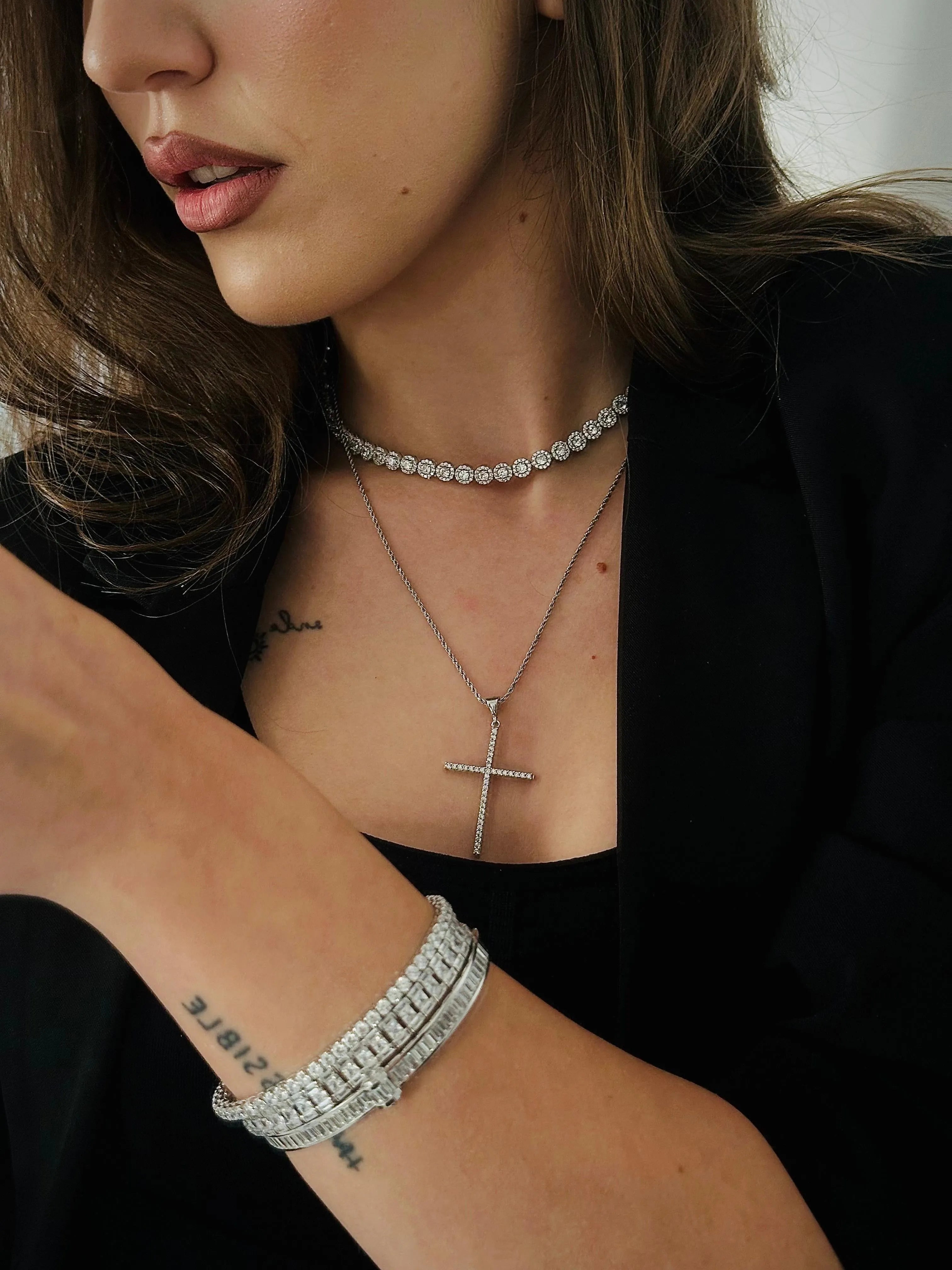 Lǎnțişor Cruce Black/White